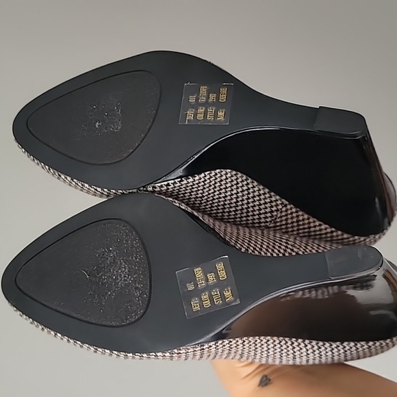 Bakers Herringbone Wedge Heels Sz 9 Preppy Office Business Casual - Picture 7 of 9